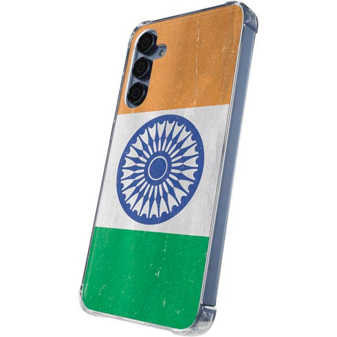 India Flag Distressed Galaxy A35 5G Clear Case
